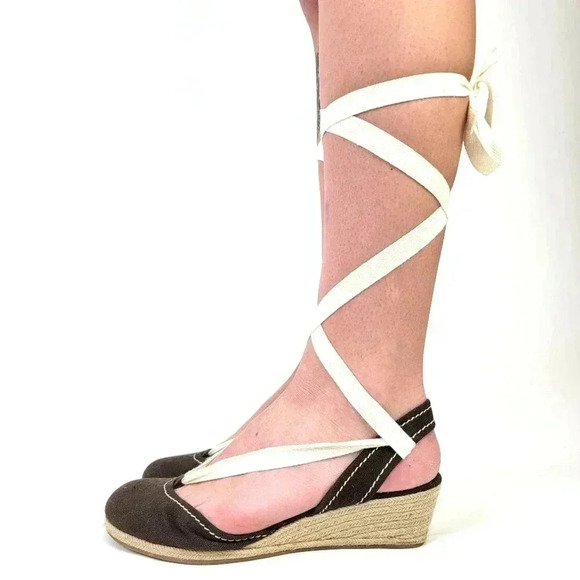 Loft Lace Up Wedge Espadrilles -10 - Picture 1 of 9
